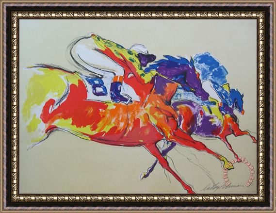 Leroy Neiman Into The Turn Framed Painting