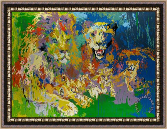 Leroy Neiman Lion's Pride Framed Painting
