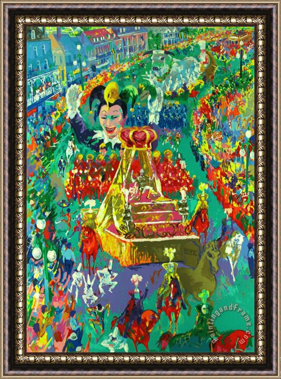 Leroy Neiman Mardi Gras Parade Framed Painting