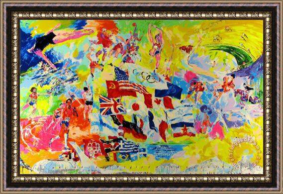 Leroy Neiman Neiman's Montreal Olympic, 1976 Framed Painting