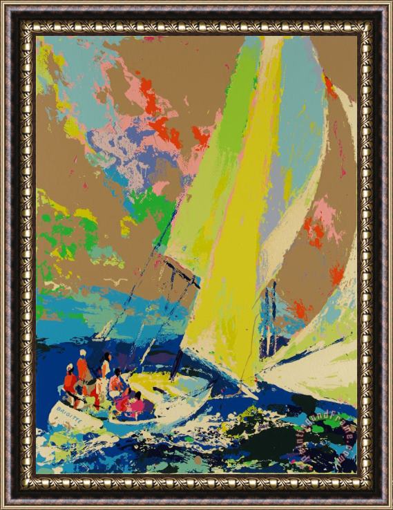 Leroy Neiman Normandy Sailing Framed Painting