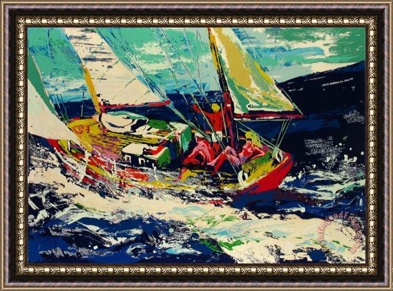 Leroy Neiman North Seas Sailing Framed Painting