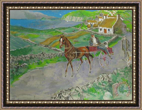 Leroy Neiman Nostalgic Journey (irish Landscape) Framed Painting