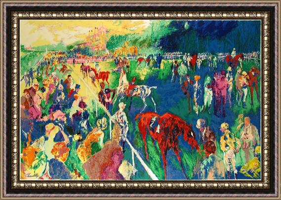 Leroy Neiman Paddock at Chantilly Framed Painting