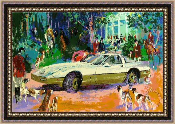 Leroy Neiman Rendezvous a La Corvette Framed Painting