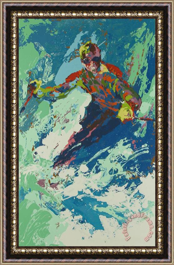 Leroy Neiman Skier Framed Painting