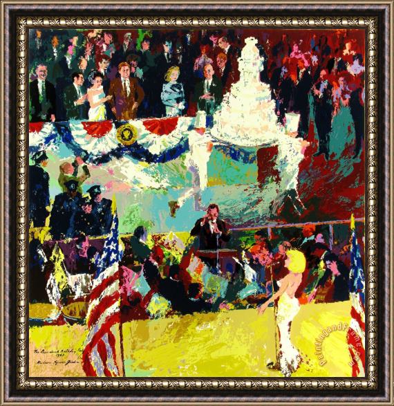 Leroy Neiman The President's Birthday Party Framed Painting