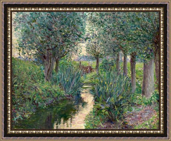 Lilla Cabot Perry A Stream Beneath Poplars Framed Painting