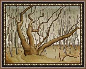 Lionel Walden Framed Paintings - Poplar Woods (poplars) by Lionel LeMoine FitzGerald