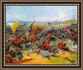 Lionel Walden Framed Paintings - The Battle Near Mentana by Lionel Noel Royer