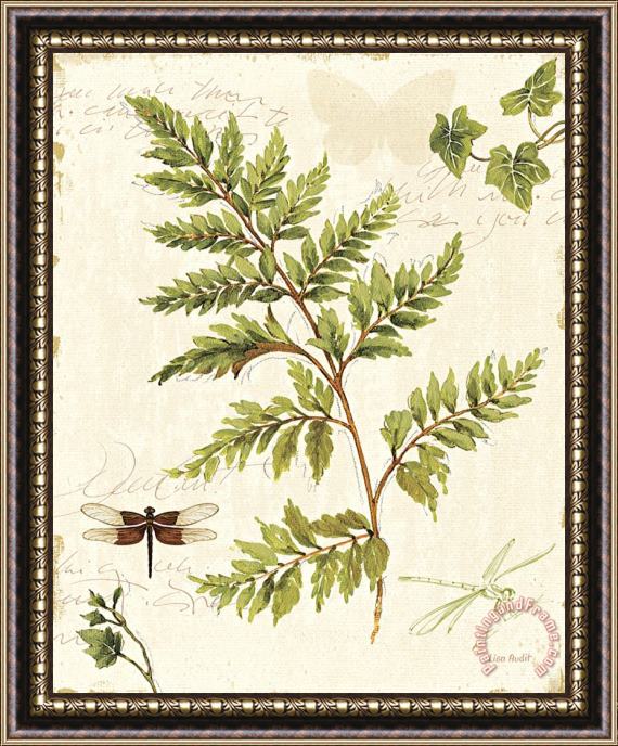 Lisa Audit Ivies And Ferns I Framed Painting