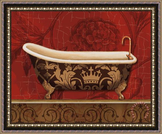 Lisa Audit Royal Red Bath II Framed Painting