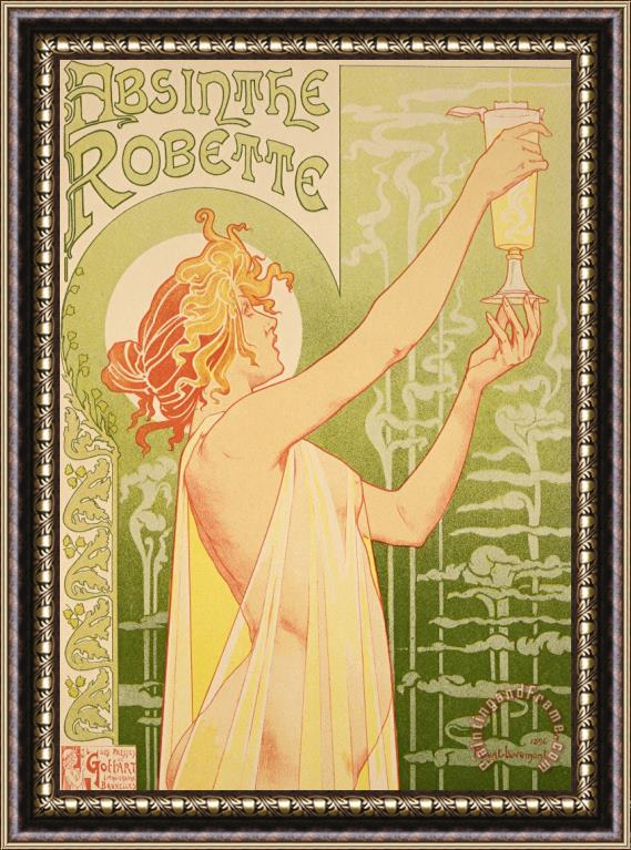 Livemont Reproduction Of A Poster Advertising 'robette Absinthe' Framed Painting