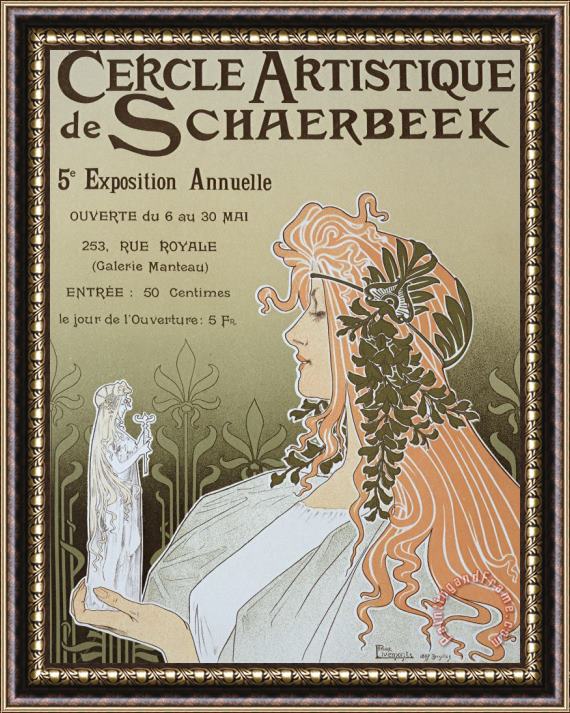 Livemont Reproduction Of A Poster Advertising 'schaerbeek's Artistic Circle Framed Print