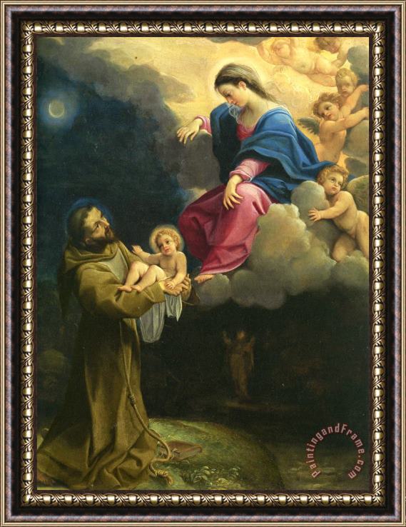 Lodovico Carracci The Vision of Saint Francis Framed Painting