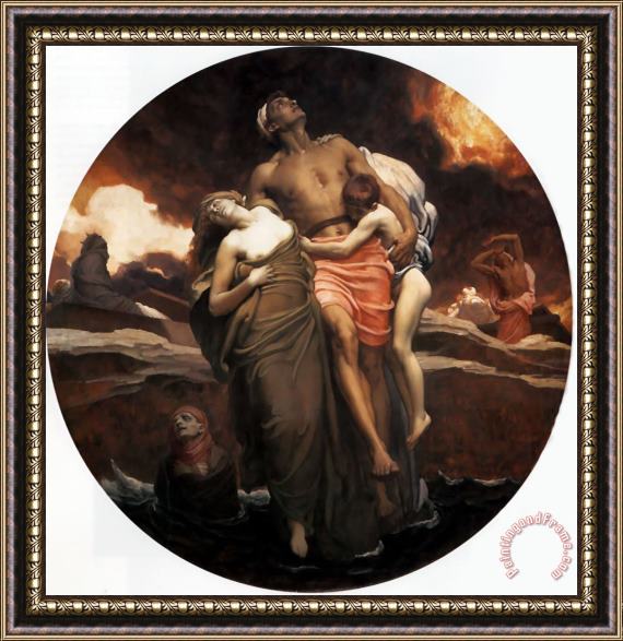 Lord Frederick Leighton 'and The Sea Gave Up The Dead Which Were in It' Framed Print