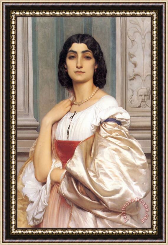 Lord Frederick Leighton A Roman Lady Framed Painting