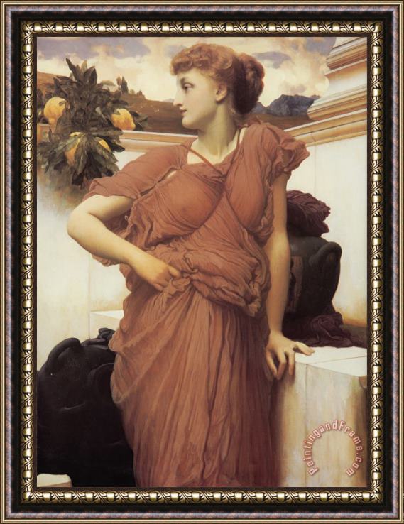 Lord Frederick Leighton At The Fountain Framed Painting