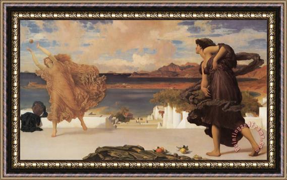 Lord Frederick Leighton Greek Girls Playing at Ball Framed Painting
