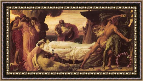 Lord Frederick Leighton Hercules Wrestling with Death for The Body of Alcestis Framed Print