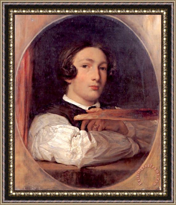 Lord Frederick Leighton Selfportrait As a Boy Framed Painting