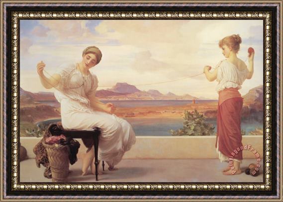Lord Frederick Leighton Winding The Skein Framed Painting