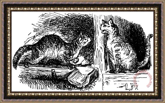 Lorenz Frolich Hans Christian Andersen Cats Framed Print
