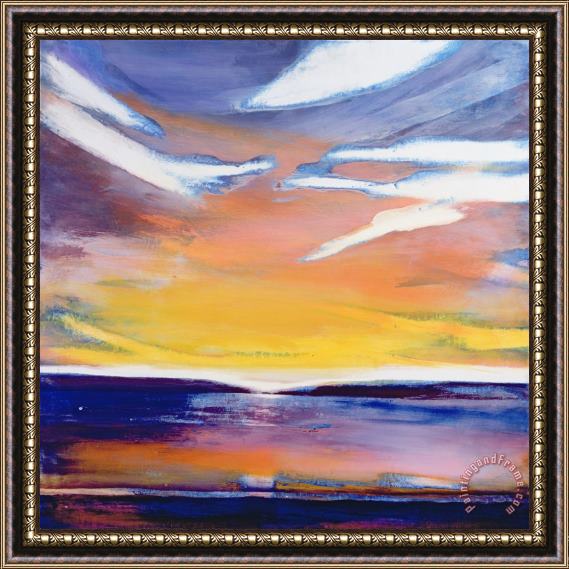 Lou Gibbs Evening Seascape Framed Painting