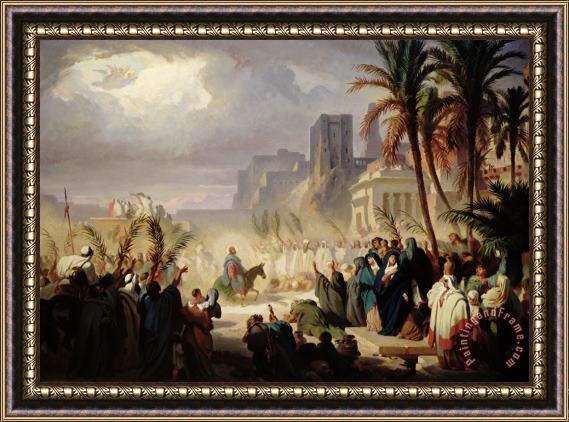 Louis Felix Leullier The Entry Of Christ Into Jerusalem Framed Painting