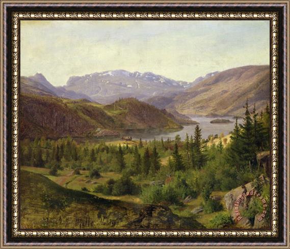 Louis Gurlitt Tile Fjord Framed Painting