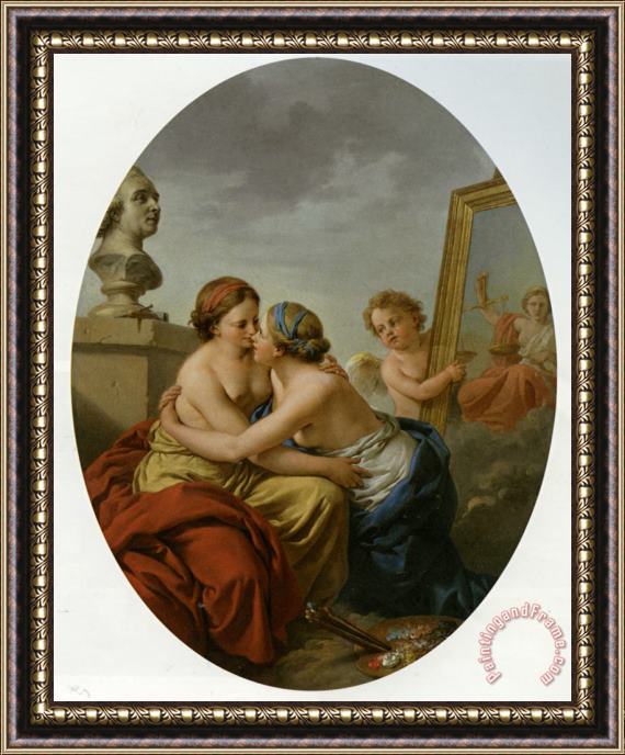 Louis Lagrenee The Union of Painting And Sculpture Framed Print