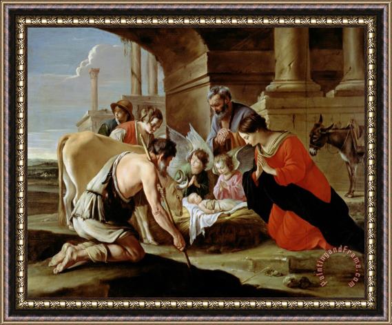 Louis Le Nain The Adoration of the Shepherds Framed Painting