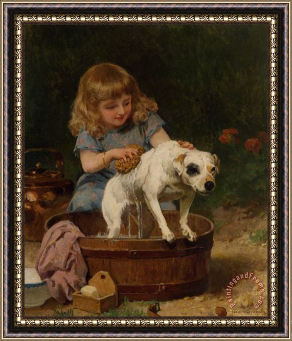 Louis Marie De Schryver Bath Day Framed Painting