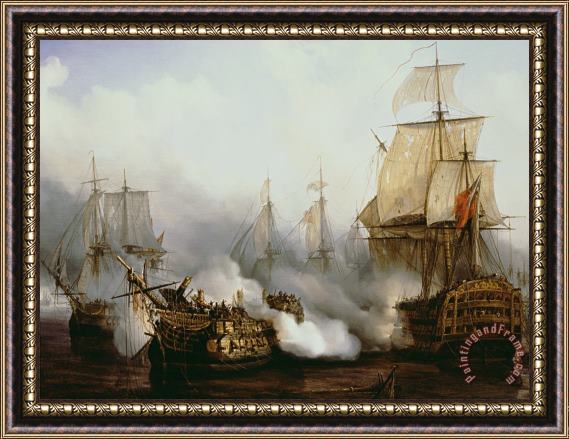 Louis Philippe Crepin Battle of Trafalgar Framed Painting