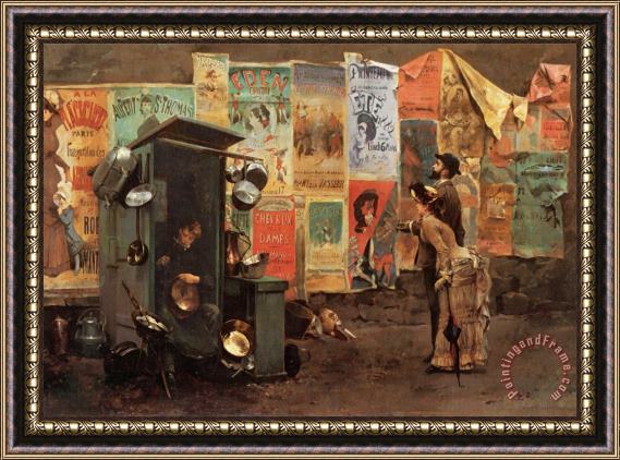Louis Robert Carrier-belleuse Mending The Pots Framed Painting
