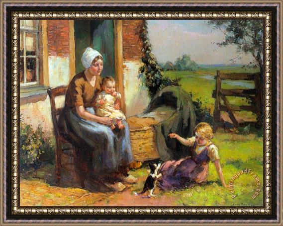 Louis Soonius A Tranquil Summer Afternoon Framed Painting