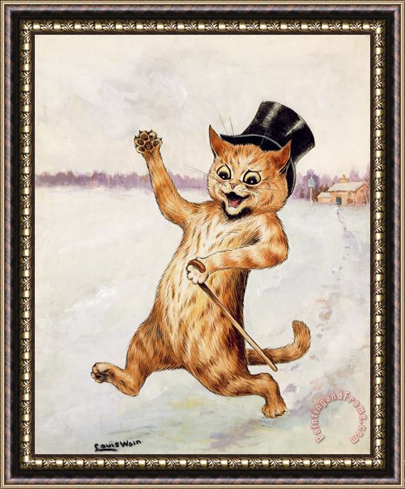 Louis Wain Top Cat Framed Painting