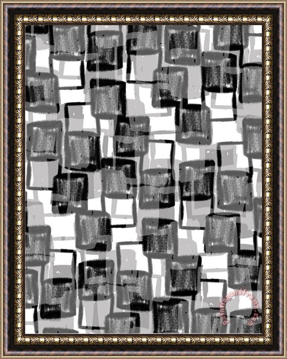 Louisa Knight Monochrome Squares Framed Painting