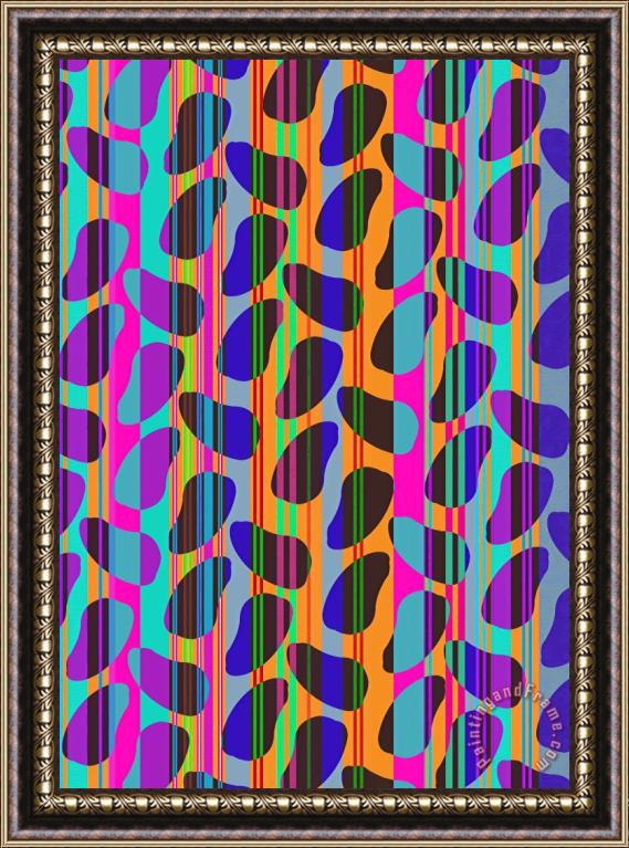 Louisa Knight Stripe Beans Framed Painting