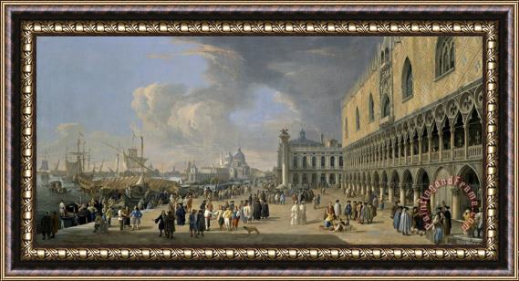 Luca Carlevariis The Doge's Palace And The Grand Canal, Venice Framed Print