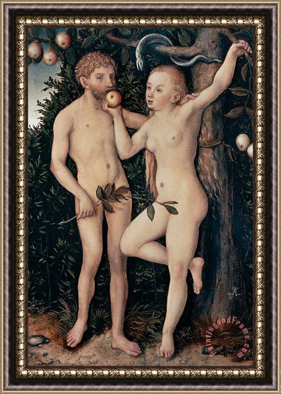 Lucas Cranach Elder Adam And Eve Framed Painting