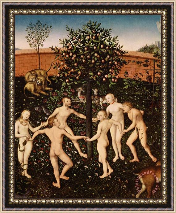 Lucas Cranach The Golden Age Framed Painting