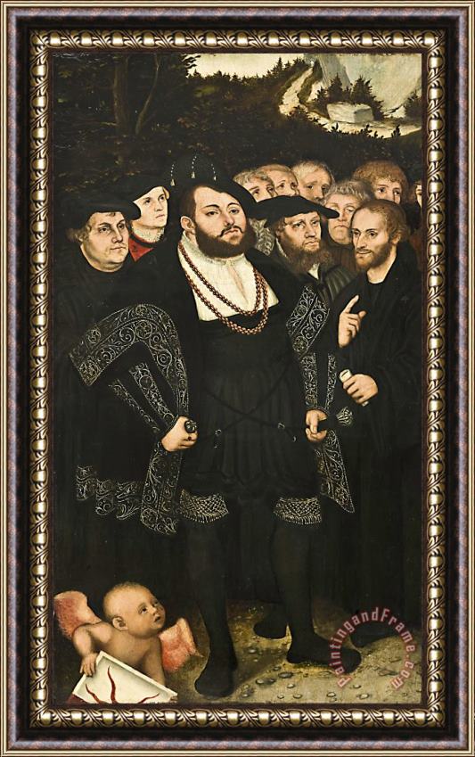 Lucas Cranach The Younger Martin Luther And The Wittenberg Reformers Framed Painting