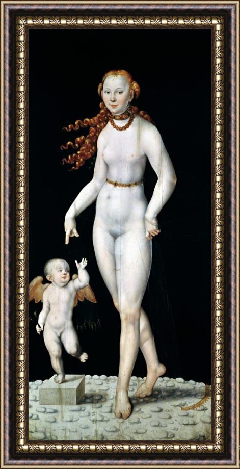 Lucas Cranach The Younger Venus And Cupid Framed Print