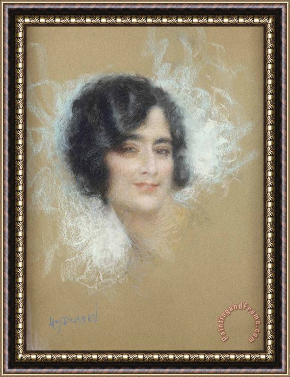 Lucien Levy-Dhurmer Portrait of Woman Framed Painting