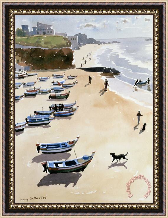 Lucy Willis Boats on the Beach Framed Painting