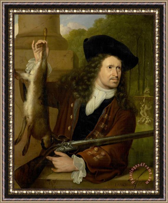 Ludolf Backhuysen Jan De Hooghe (1650 1731). Anna De Hooghe's Cousin, Dressed for Shooting Framed Painting