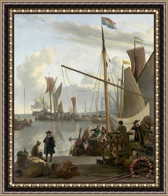 Ludolf Backhuysen The Y at Amsterdam, Seen From The Mosselsteiger Framed Painting