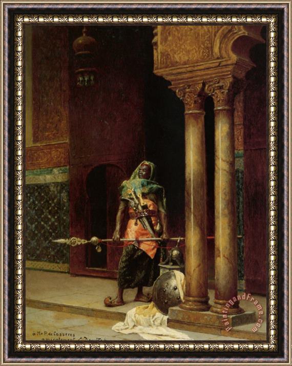 Ludwig Deutsch A Nubian Guard Framed Painting