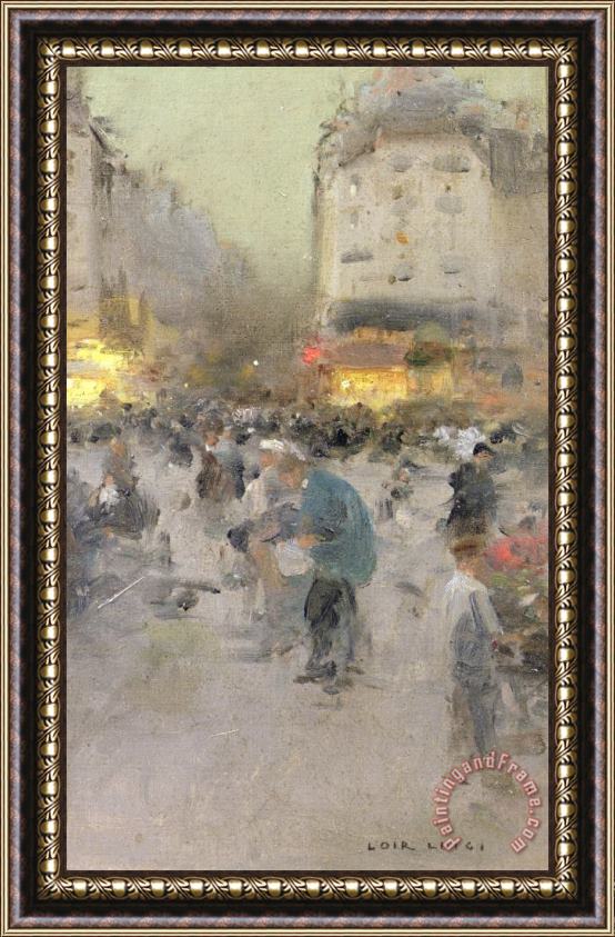  Luigi Loir A Paris Street Scene Framed Painting
